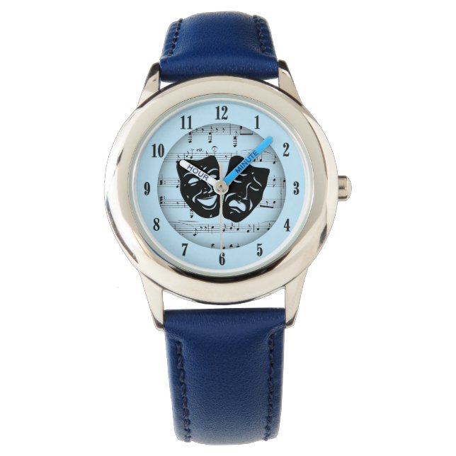Blue Unite Music and Theatre Masks Watch (Front)