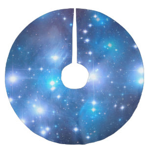 Blue Universe Stars + your ideas Brushed Polyester Tree Skirt