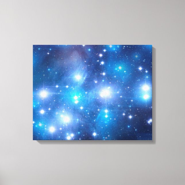 Blue Universe Stars + your ideas Canvas Print (Front)