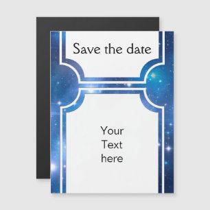 Blue Universe Stars + your text Magnetic Invitation