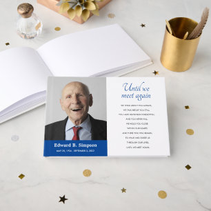 Blue Until We Meet Again Memorial Photo Guest Book