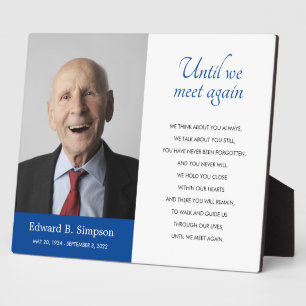Blue Until We Meet Again Memorial Poem With Photo Plaque