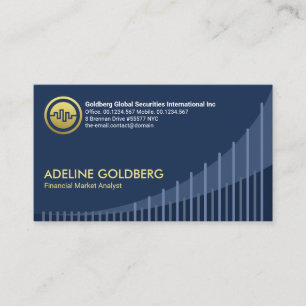 Blue Upward Trend Stock Market Graph Financial Business Card