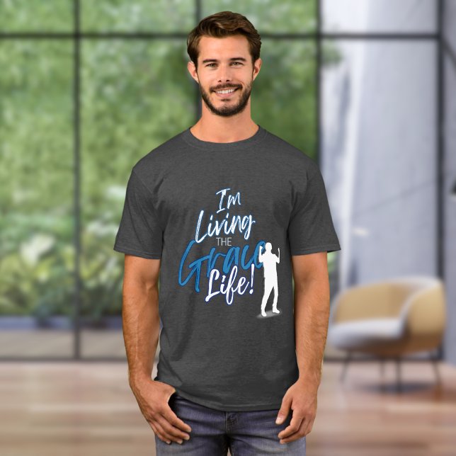 Blue Urban I’m Living the Grace Life Sillouette  T-Shirt (Creator Uploaded)