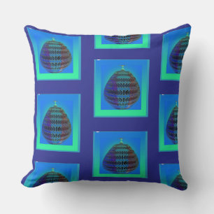 Blue Urn Decorative  Cushion