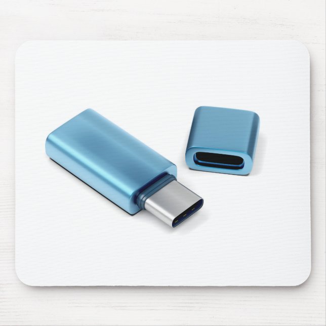 Blue usb-c flash stick mouse mat (Front)