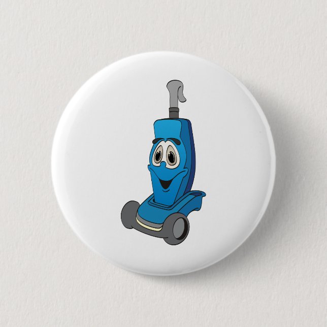 Blue Vacuum Cleaner 6 Cm Round Badge (Front)
