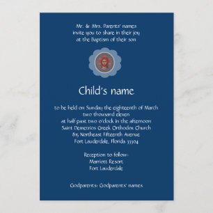 Blue Vaftisi Invitation