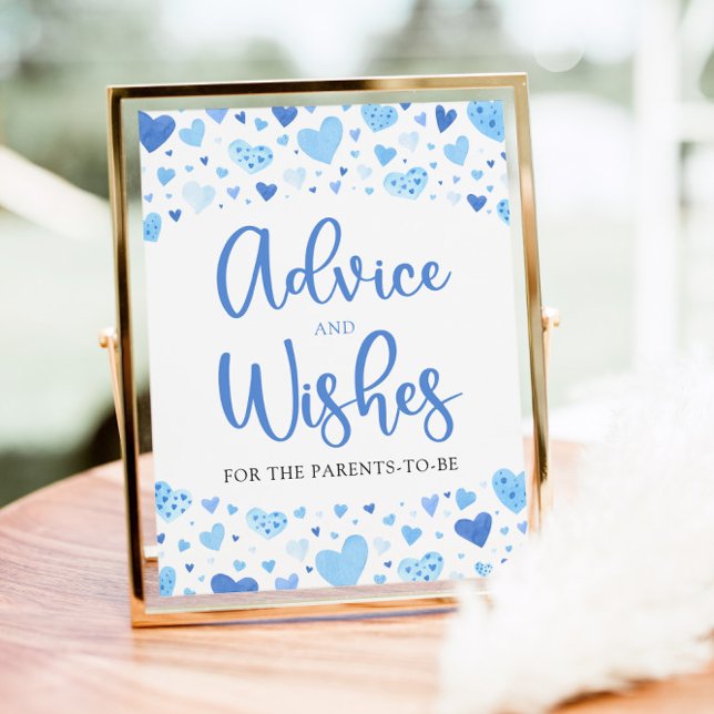 Blue Valentine Baby Shower Advice and Wishes Sign (Creator Uploaded)