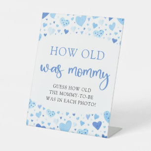 Blue Valentine Baby Shower How Old Was Mummy Game Pedestal Sign