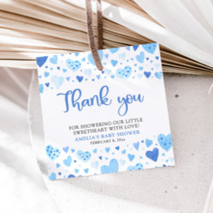Blue Valentine Boy Little Sweetheart Baby Shower Favour Tags