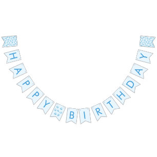 Blue Valentine Hearts Birthday Party Decor Bunting