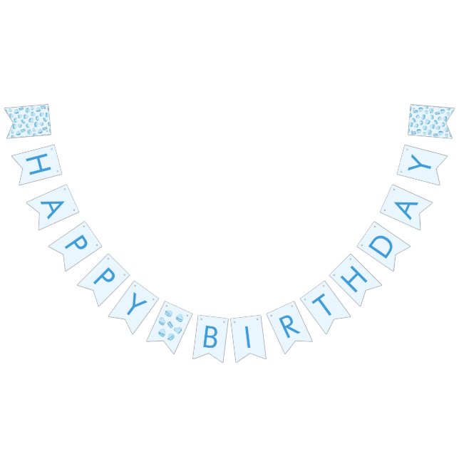 Blue Valentine Hearts Birthday Party Decor  Bunting (All)