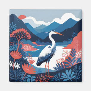 blue valley heron magnet