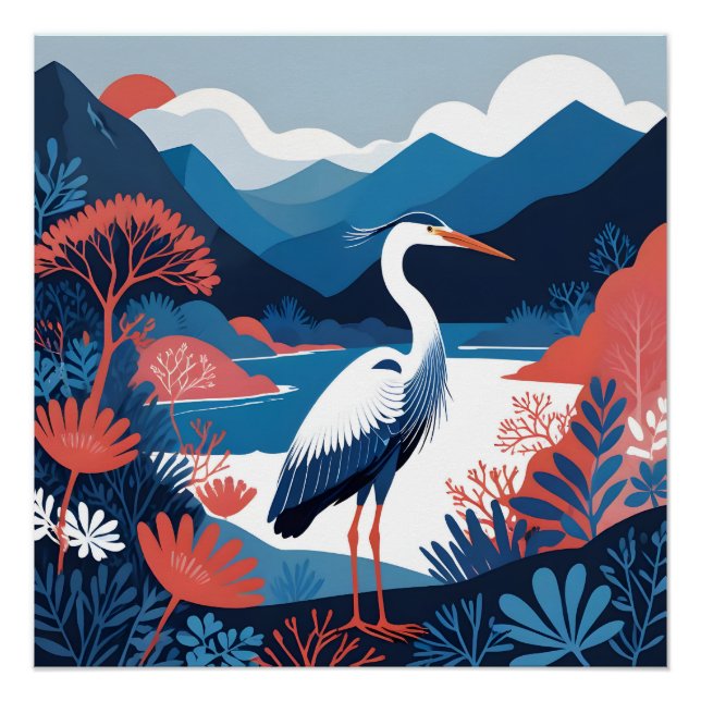 blue valley heron poster (Front)