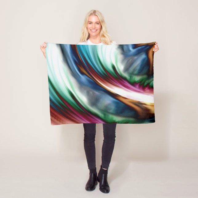 Blue Valley Whirlwind Rainbow Fleece Blanket (In Situ)