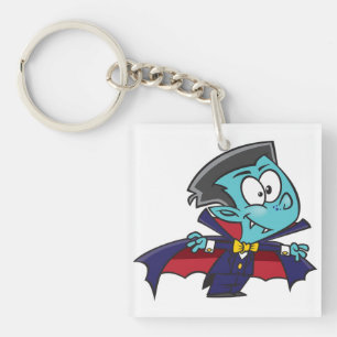 Blue Vampire Boy with Cape Cute Dracula Key Ring