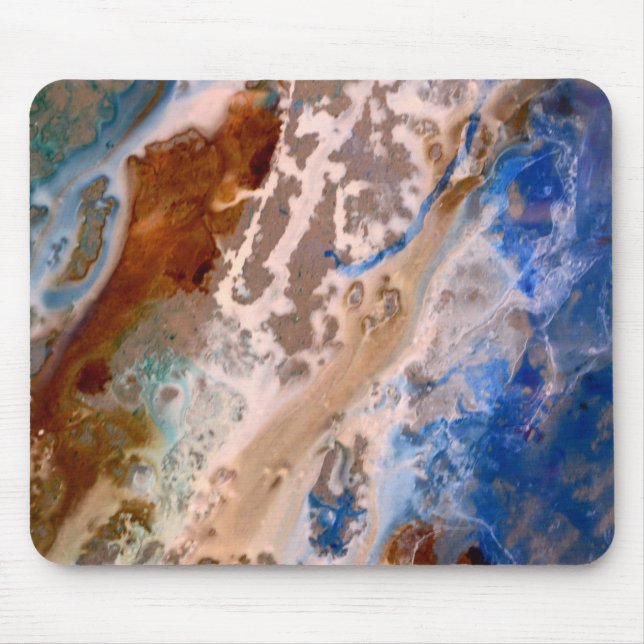 Blue Van Gogh Granite Mouse Mat (Front)