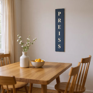Blue/Vanilla First/Family/Last Name Canvas Print