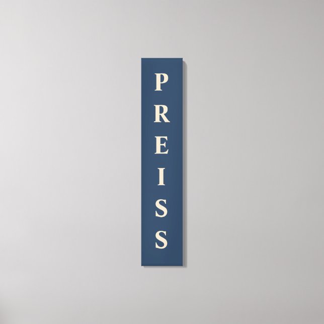 Blue/Vanilla First/Family/Last Name Canvas Print (Front)