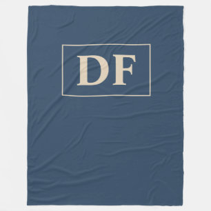 Blue/Vanilla Monogrammed Fleece Blanket
