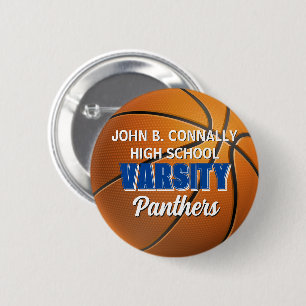 Blue Varsity Basketball Custom High School 6 Cm Round Badge