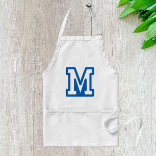 Blue Varsity Letter M Monogram Standard Apron