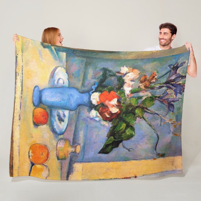 Blue Vase Flowers, Paul Cezanne Fleece Blanket (In Situ)