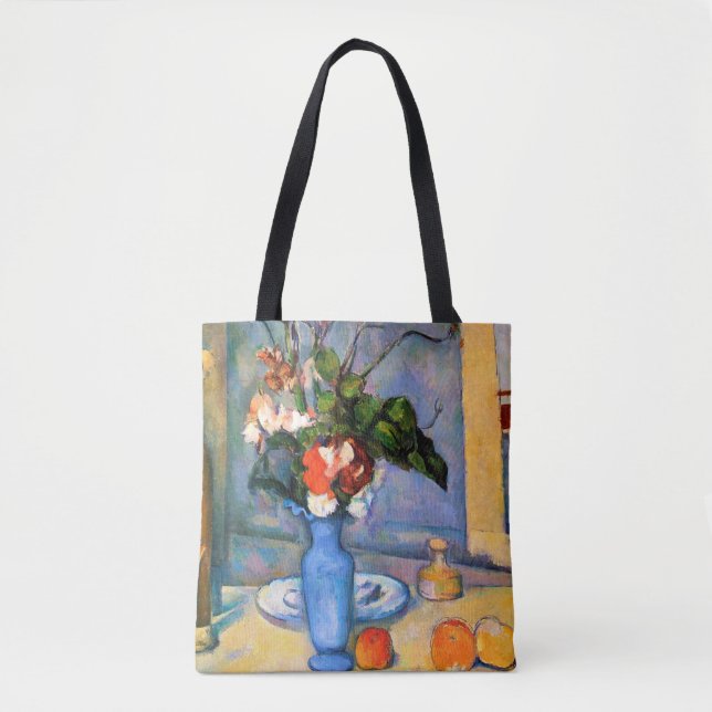 Blue Vase Flowers, Paul Cezanne Tote Bag (Front)