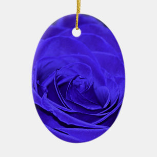 Blue Velvet Rose Ceramic Tree Decoration