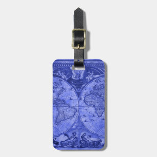Blue Version Antique World Map J Blaeu 1664 Luggage Tag