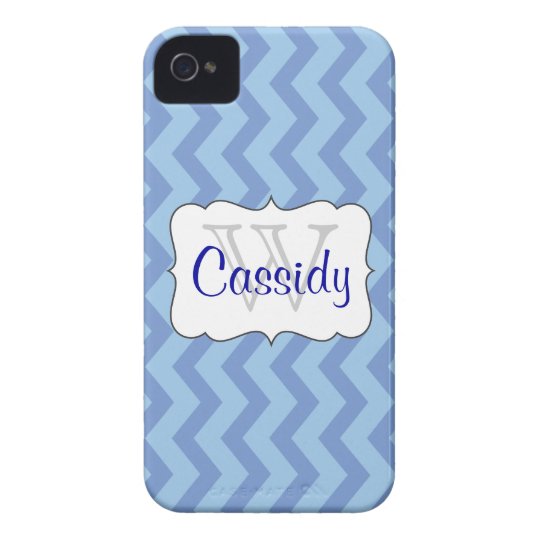 Blue Vertical Chevron monogrammed iPhone4/4s Case-Mate iPhone 4 Cases