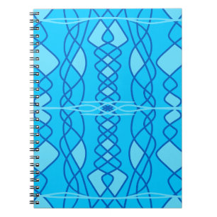 Blue vertical geometric design notebook