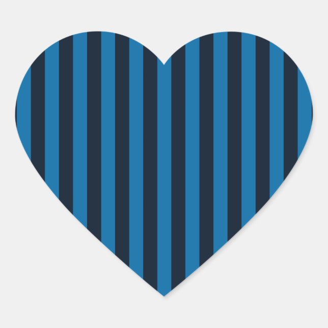 Blue Vertical Stripes Background Customise This! Heart Sticker (Front)