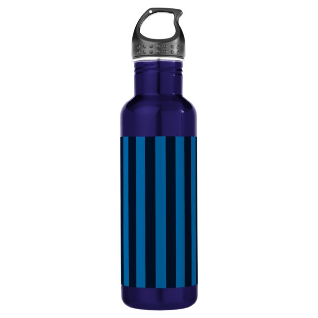 Blue Vertical Stripes Background Customize This! 710 Ml Water Bottle (Front)