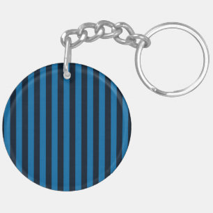 Blue Vertical Stripes Background Decor Key Ring
