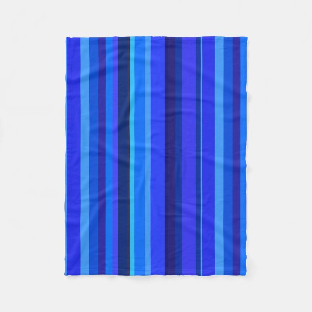 Blue vertical stripes fleece blanket (Front)