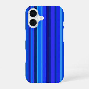 Blue vertical stripes iPhone 16 case