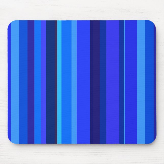 Blue vertical stripes mouse mat (Front)