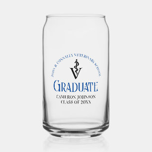 Blue Veterinary School Graduation Custom Can Glass