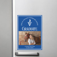 Blue Veterinary School Photo Graduation Magnet