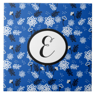 blue vibrant leaves wallpaper tile