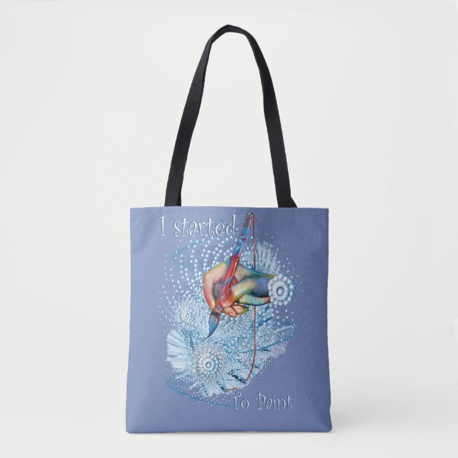 Blue Vibration Abstract Tote Bag (Front)