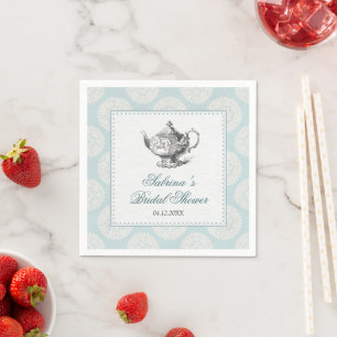 Blue Victorian High Tea Party Napkin