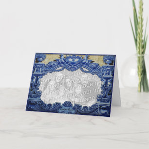 Blue Victorian Holiday Card