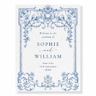 Blue Victorian Ornate Grace Floral Wedding WELCOME