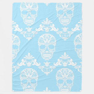 blue victorian skulls blanket