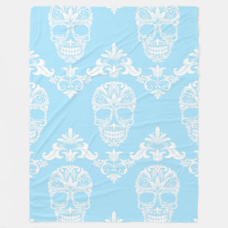 blue victorian skulls blanket