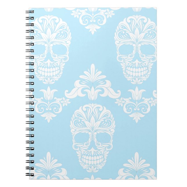 blue victorian skulls notebook (Front)