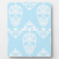 blue victorian skulls